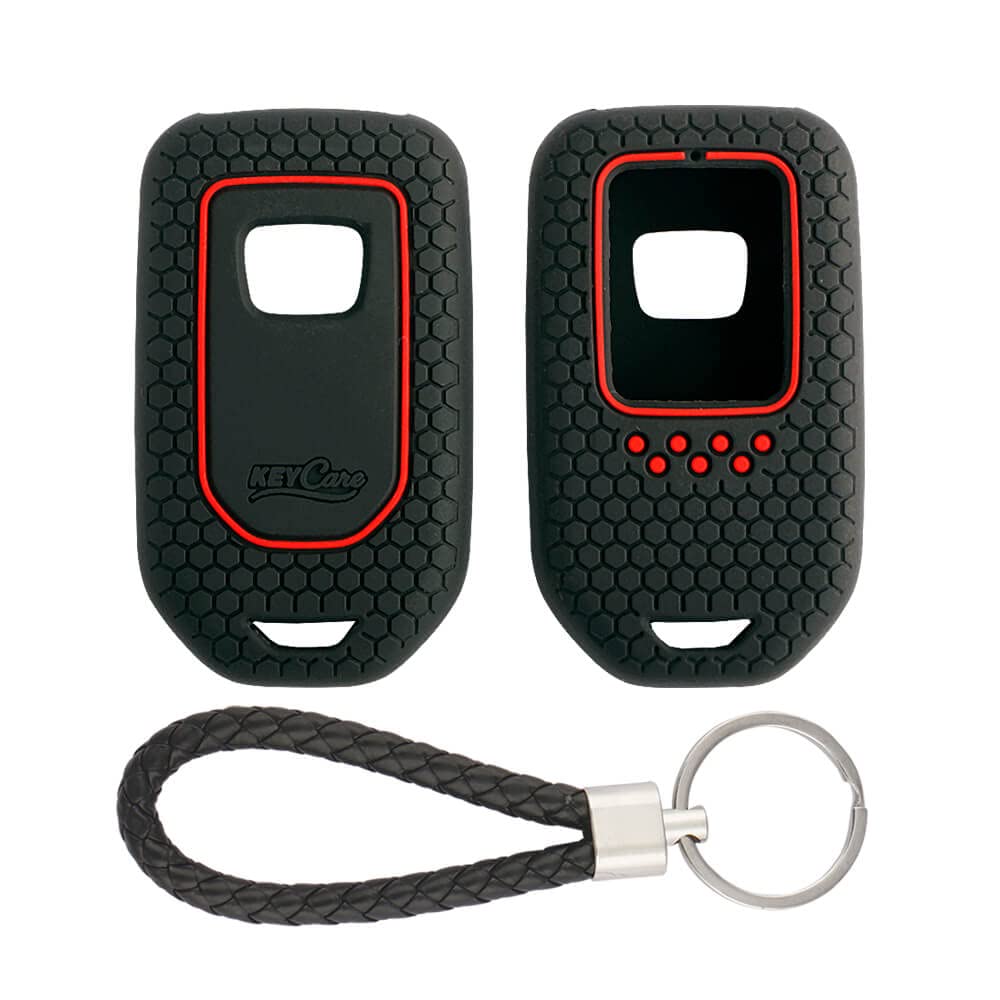 Keycare Silicone Key Cover & Keychain Compatible for Honda City